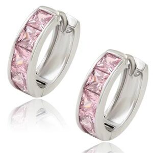 Pink Gemstone Silver Earrings